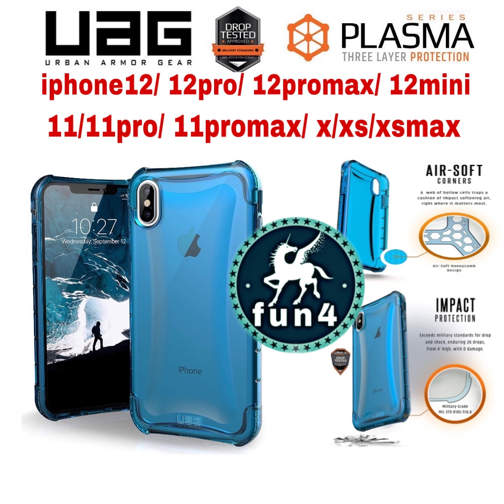 UAGเคสโทรศัพท์ iphone12/12pro/12promax/12mini /11/11pro/11promax/x/xs/xr/xsmax /6/6s/7/8/6p/7p/8pผลึกน้ำแข็งคริสตัลเปลือกโทรศัพท์มือถือ uag โทรศัพทuagโปร่งใส การหลีกเลี่ยงการชน