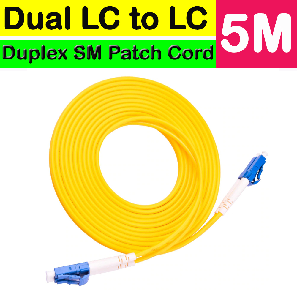 สายแพทคอร์ดไฟเบอร์ออฟติก Dual LC to LC Fiber Patch Cord Jumper Cable SM Duplex Single Mode Optic for Network ( 3m , 5m )