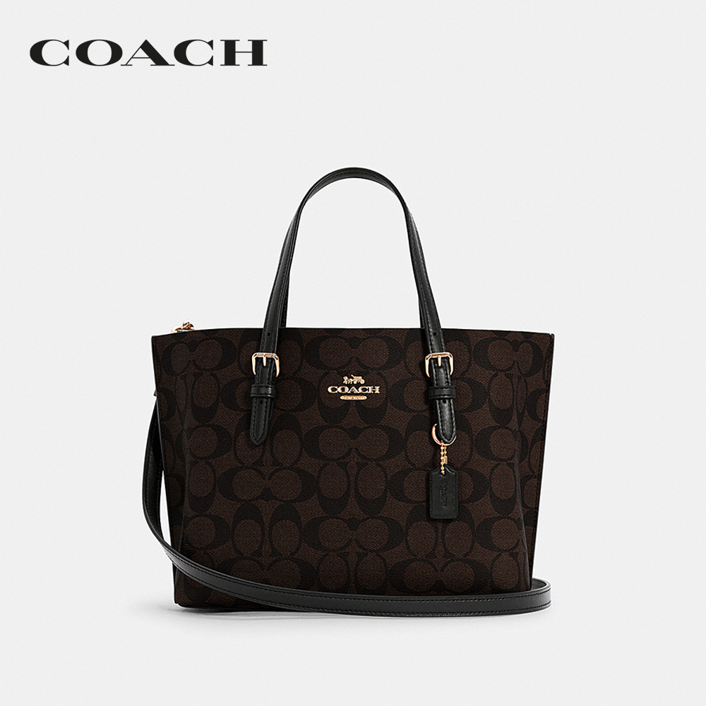 กระเป๋าและอุปกรณ์เสริมการเดินทาง Coach กระเป๋าทรงสี่เหลี่ยมผู้หญิงรุ่น Mollie Tote 25 In Signature Canvas สีน้ำตาล C4250 IMAA8