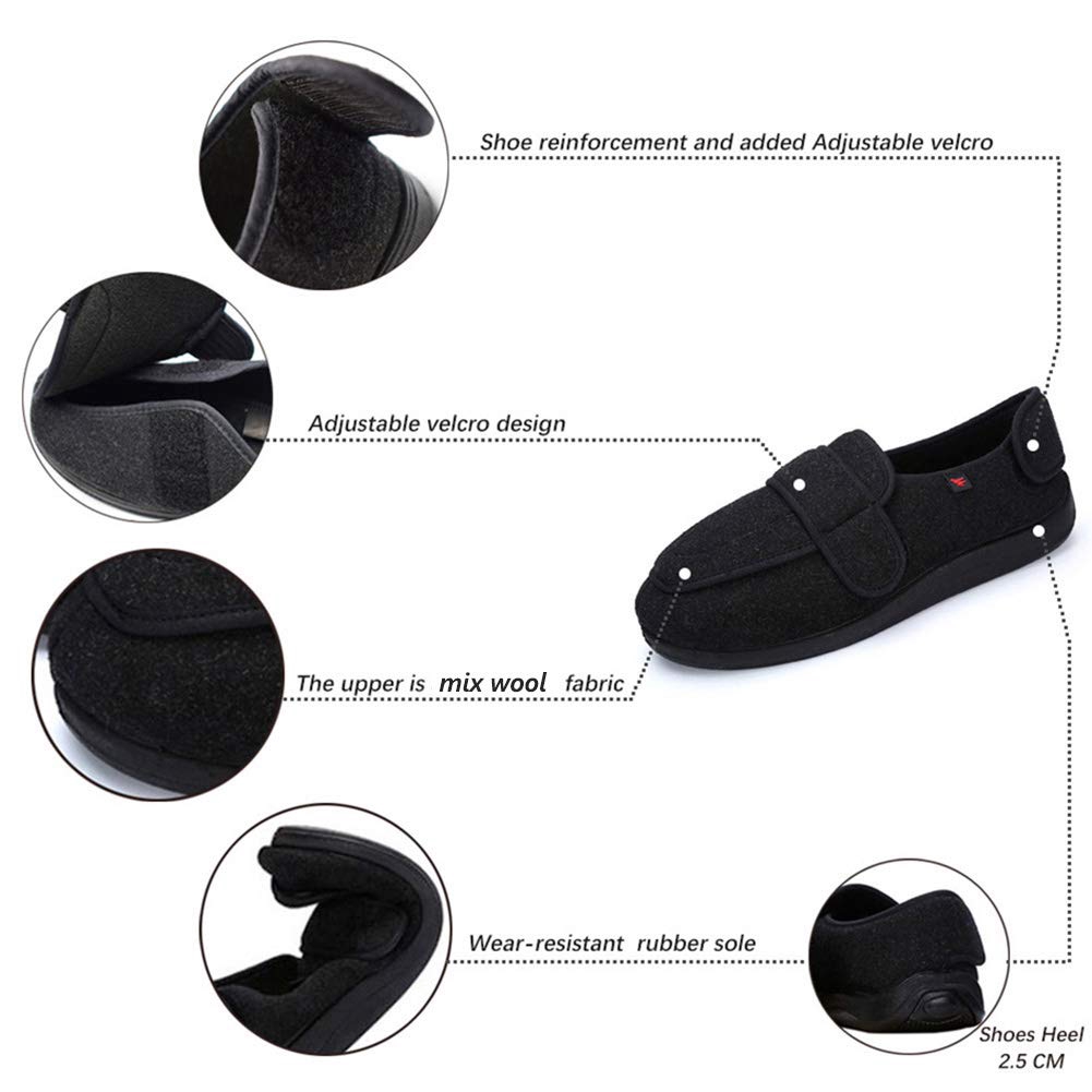 Diabetes shoes available Men's Diabetic Slippers with Adjustable Closures, Wide Width Shoes for Edema Swollen Feet ราคา  2,337 บาท*ส่งฟรี