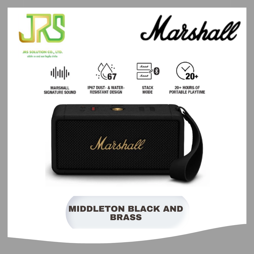 MARSHALL Middleton Black And Brass - รับประกัน 1 ปี ลำโพง ลำโพงบลูทูธ ลำโพงพกพา ราคา 12,890 บาท*ส่งฟรี