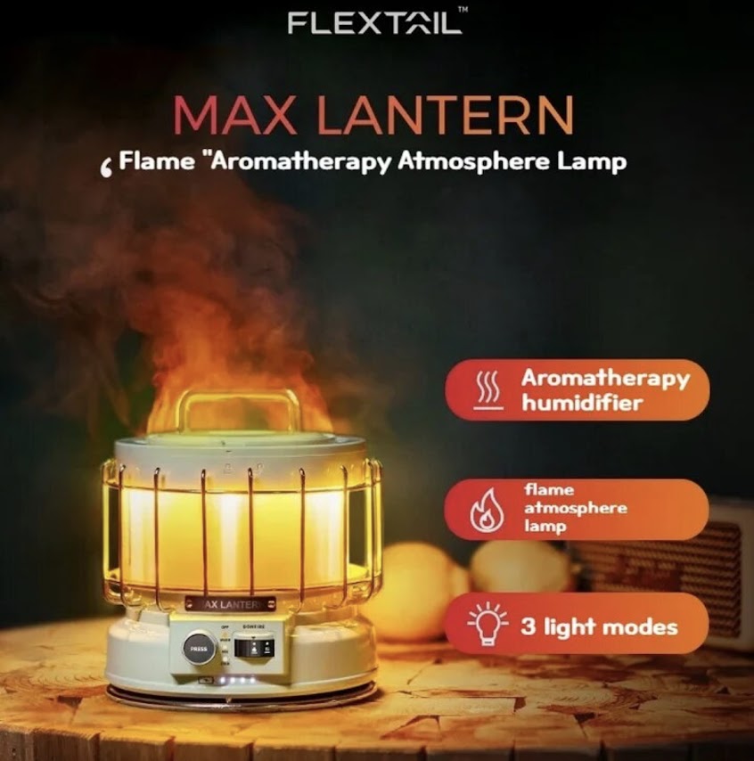 2024 Flextailgear โคมไฟตั้งแคมป์กลางแจ้ง3-in-1เครื่องเพิ่มความชื้นแบบย้อนยุคพร้อมเปลวไฟ ราคา 2,250 บาท*ส่งฟรี