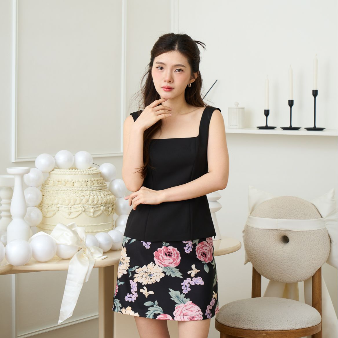 Pixie Skirt (Black Garden) ราคา 490 บาท*ส่งฟรี