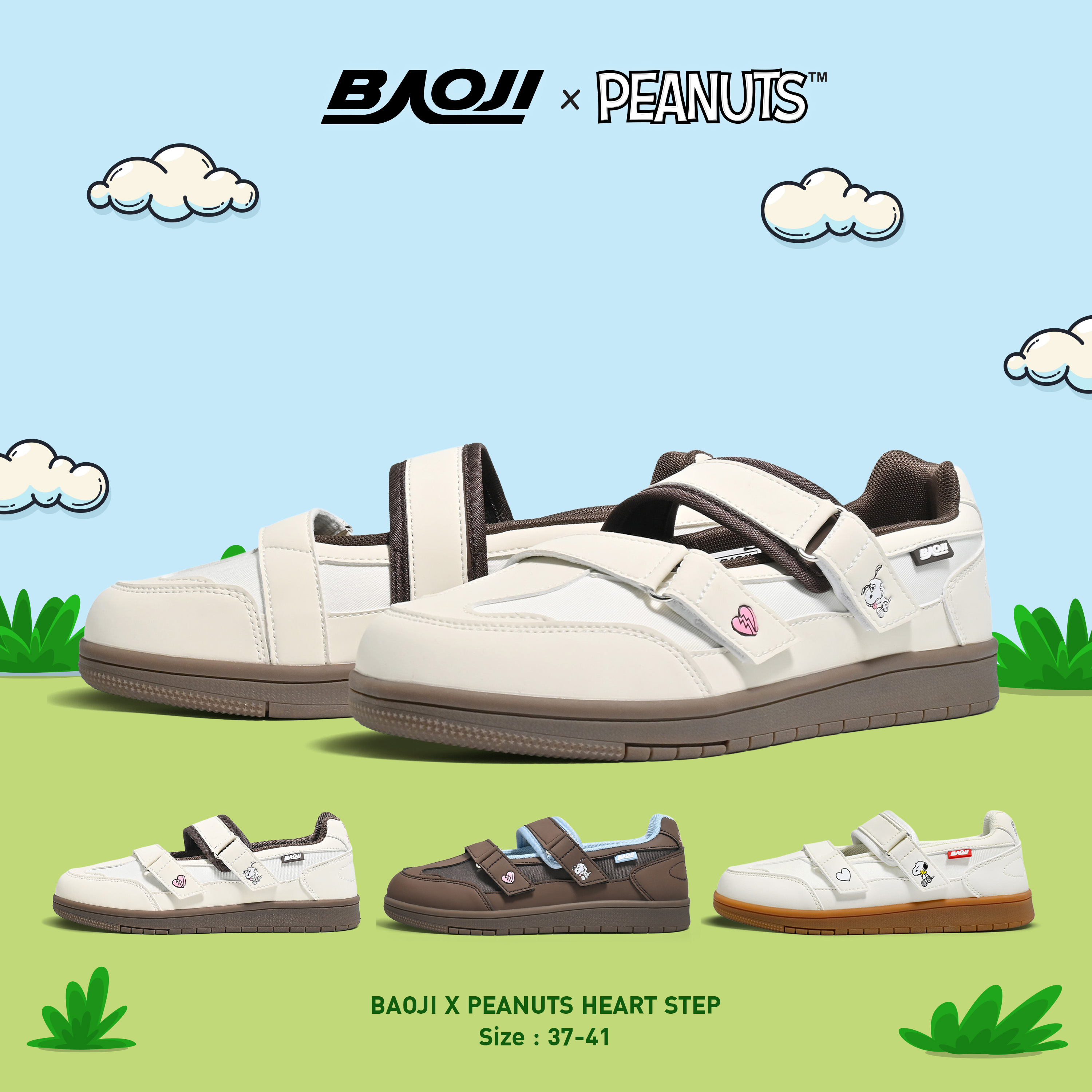 Baoji Baoji Sneakers, Women's Lifestyle Shoes, Model Baojixpeanuts Heart Step, Authentic Snoopy Licensed Pattern (Dpw-Sp03) ราคา 1,464 บาท*ส่งฟรี