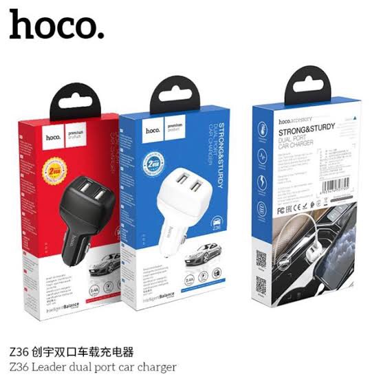 Hoco Z36 หัวชาร์จในรถยนต์ พร้อมสายชาร์จ 2.4A