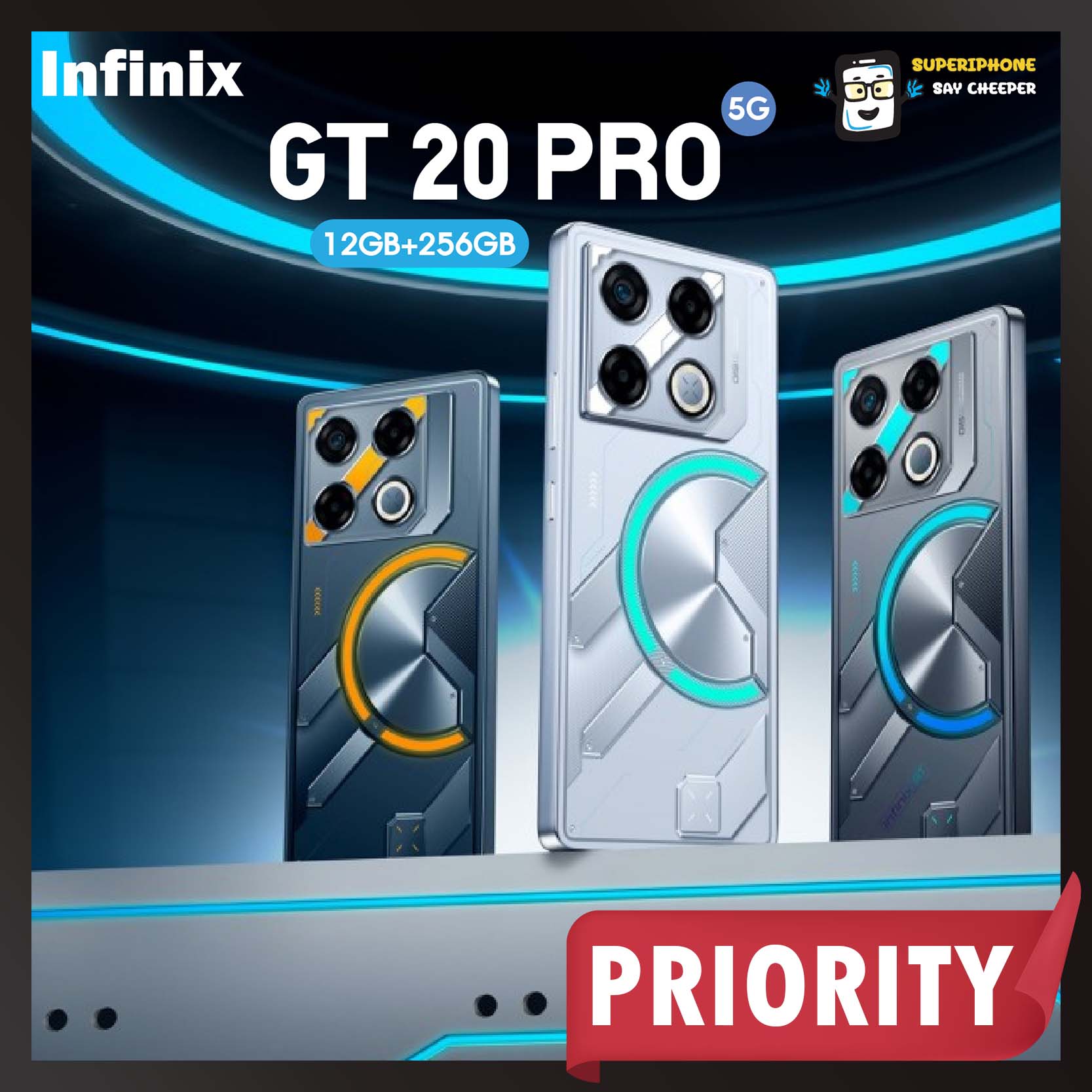 Infinix GT 20 Pro(12+256)รุ่น 5G ดีไซน์สวยจอใหญ่ ชิพเซตเกมมิ่ง ราคา 19,998 บาท*ส่งฟรี
