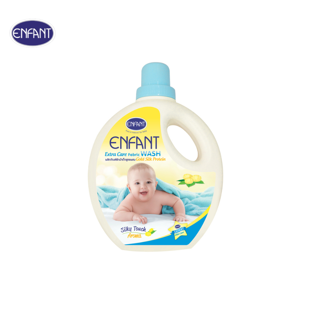 ENFANT (อองฟองต์) Extra Care Fabric Wash ผลิตภัณฑ์ซักผ้าสำหรับเด็กแรกเกิดและถนอมผิวบอบบาง สูตรผสม Gold Silk Protein 1,000 ml. ราคา 120 บาท*ส่งฟรี