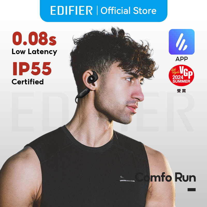 Edifier Comfo Run หูฟังไร้สายแบบสปอร์ตหูเปิด - Bluetooth 5.3 | IP55 กันน้ำและฝุ่น ราคา 2,299 บาท*ส่งฟรี