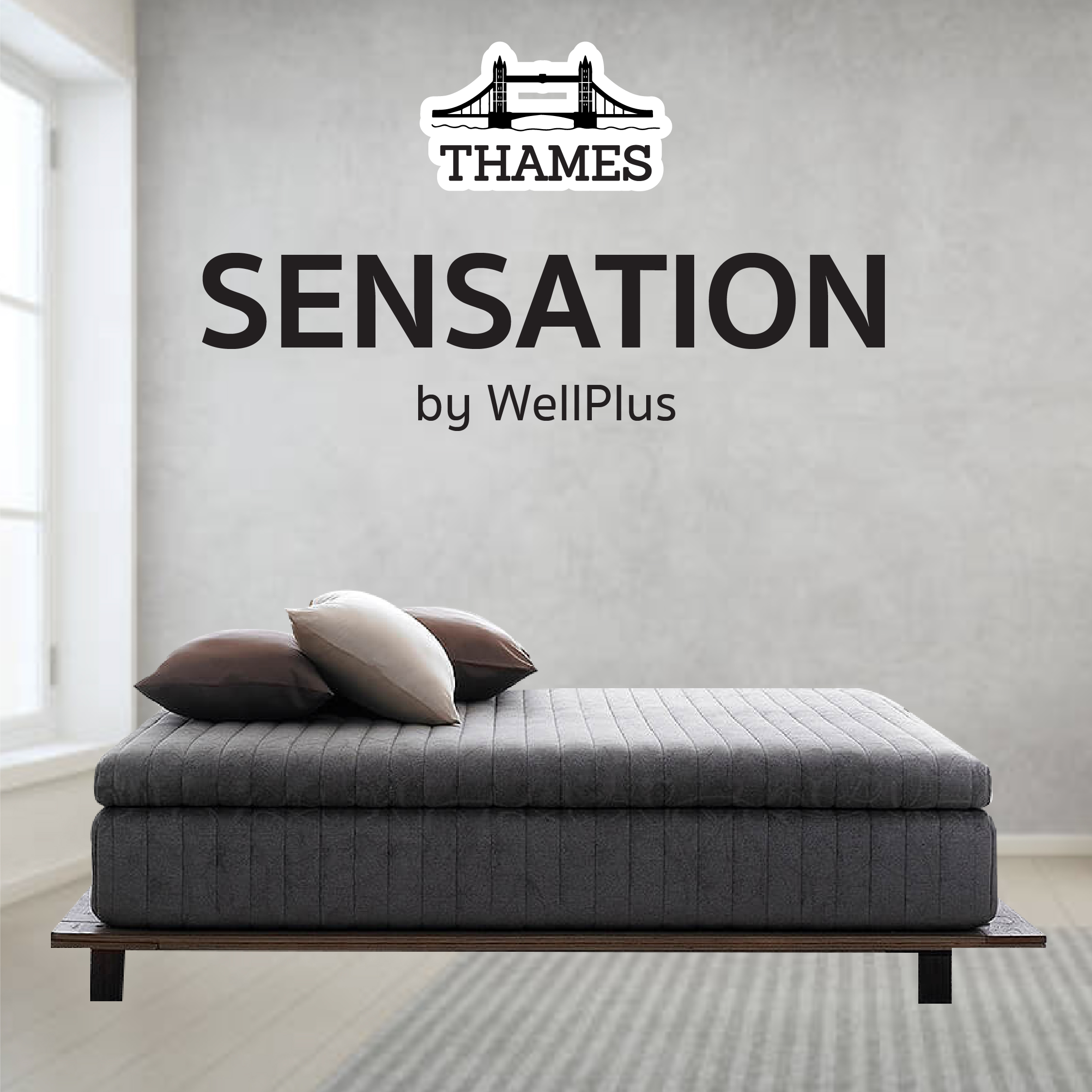 Thames X WellPlus ที่นอนยางพารา 100% รุ่น Sensation ที่นอน 9นิ้ว พรีเมี่ยม พร้อมท็อปเปอร์ ใช้กับเตียงไฟฟ้าได้ ราคา 6,441 บาท*ส่งฟรี