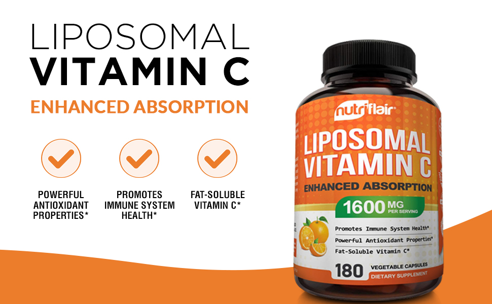 รายละเอียดเพิ่มเติมเกี่ยวกับ NutriFlair Liposomal Vitamin C 1600mg 180 Capsules