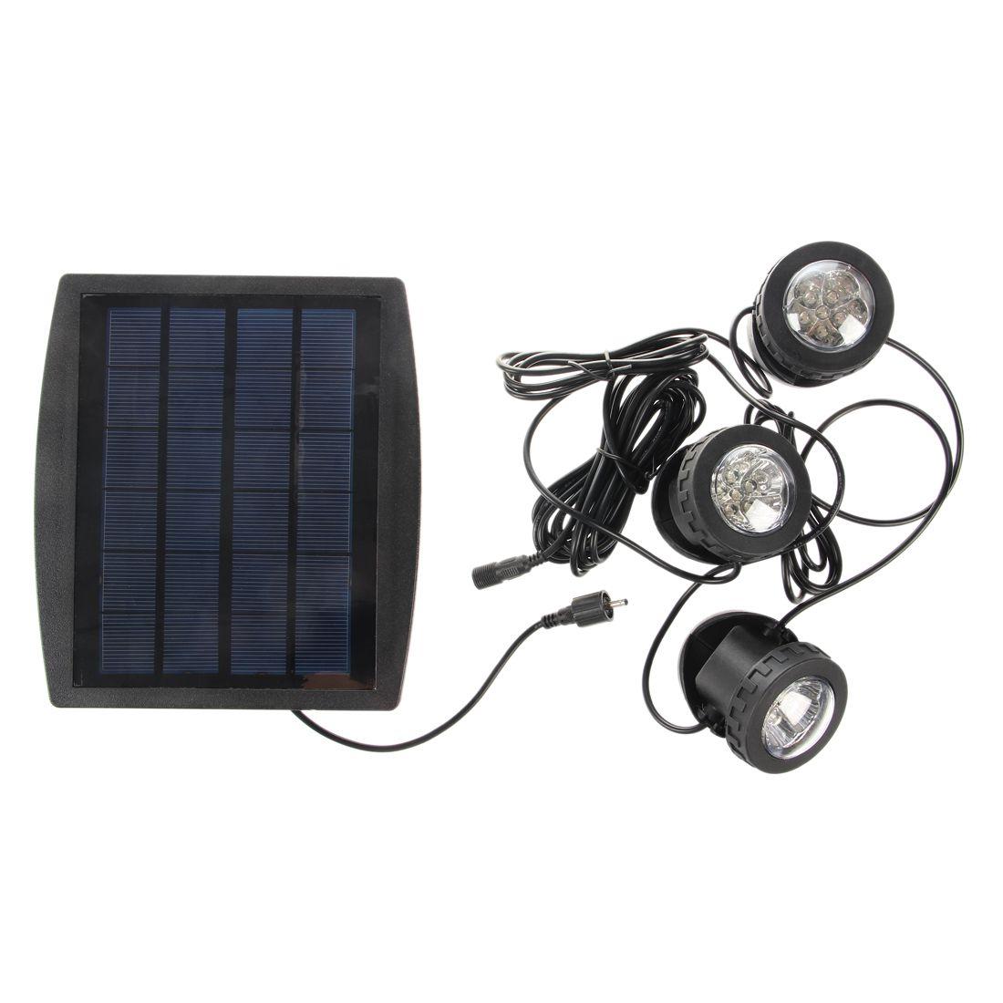 Outdoor Solar Powered LED 3 RGB Spotlight Garden Pool Pond Spot Light