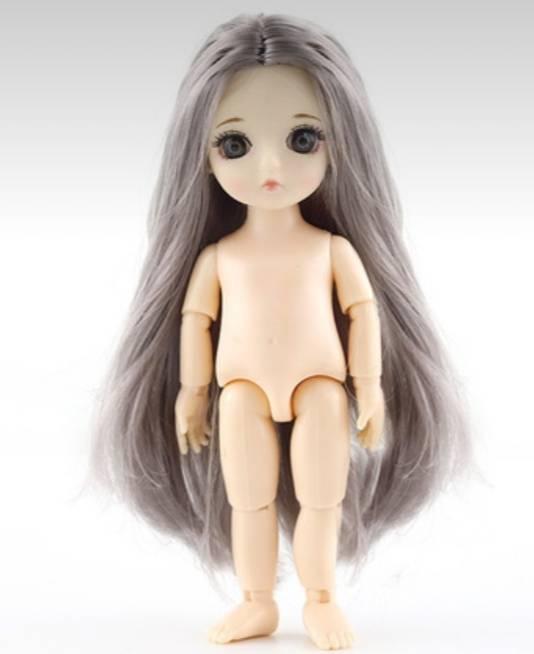ตุ๊กตาเด็กหญิง DJD  doll  3D Eyebal princess body Nude  ขนาด 16 cm 1 psc