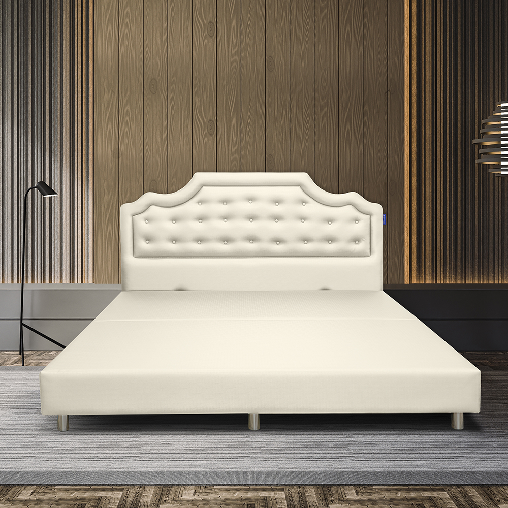 LADY AMERICANA ฐานรอง+หัวเตียง รุ่น PORTO สีขาว / หนัง PU Silk **ส่งฟรี พร้อมติดตั้ง ราคา 19,900 บาท*ส่งฟรี