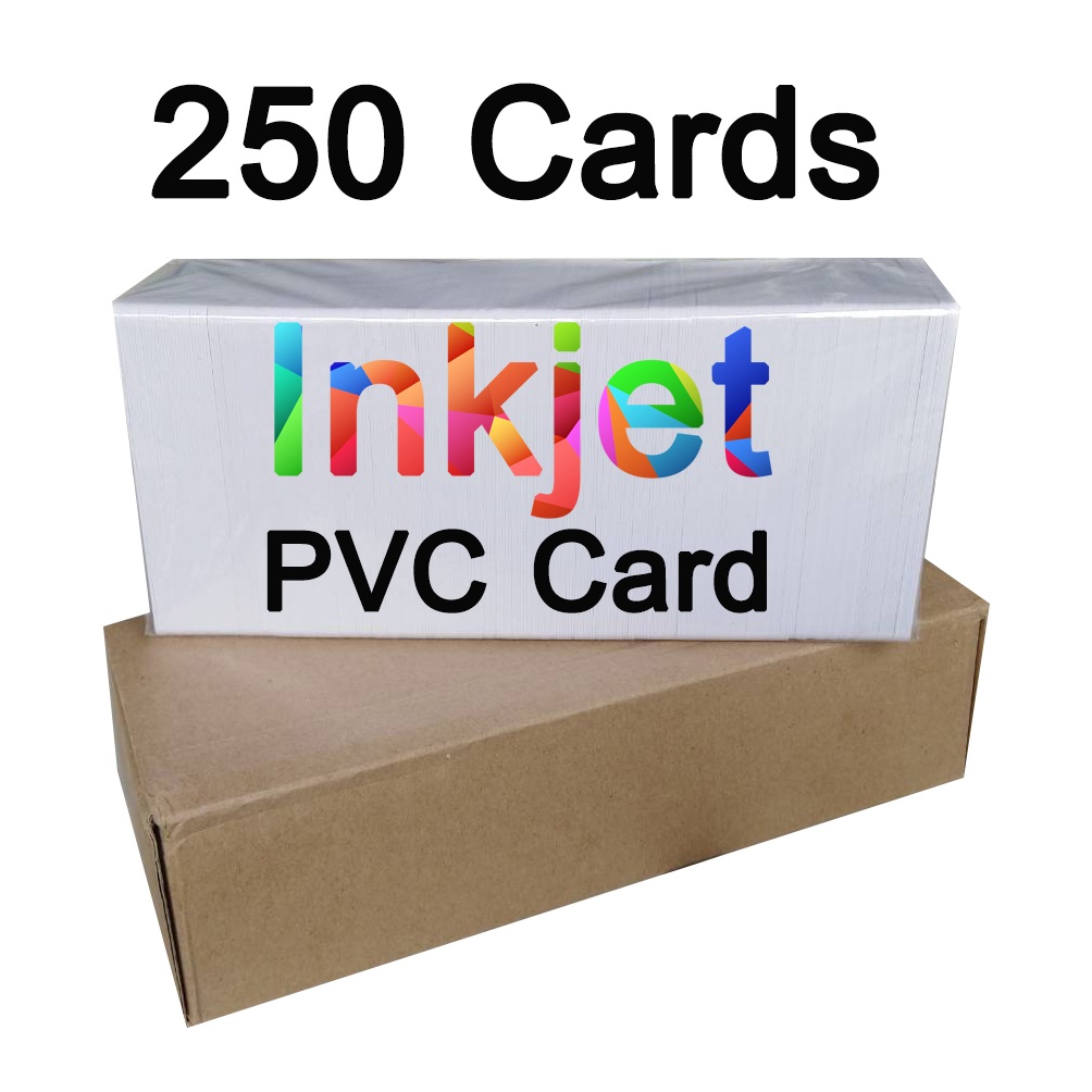 แผ่น PVC เปล่า Glossy White Blank inkjet printable PVC Card Waterproof plastic ID Card business card no chip for Epson , Canon printer