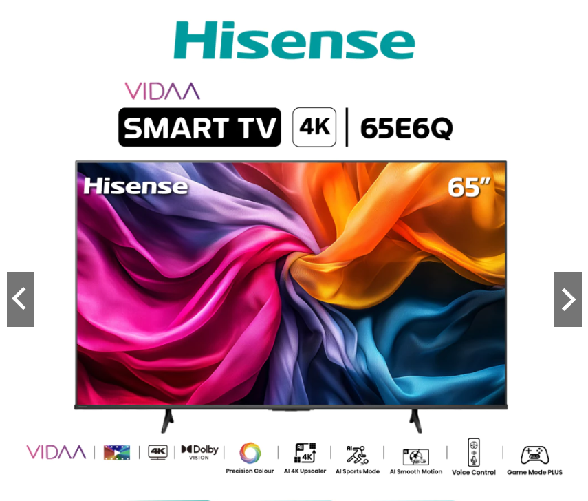 Hisense Tv 65E6Q 65-Inch Tv 4K Ultra Hd Smart Tv Voice Control Clearance Grade B ราคา 11,600 บาท*ส่งฟรี