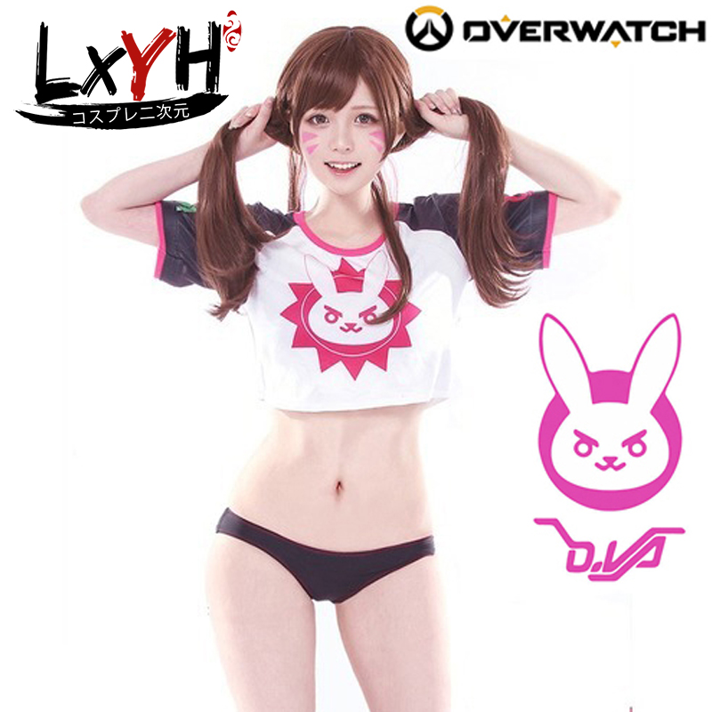 [LXYH- COSER KING] Game Overwatch Dva Cosplay Short Sleeve Bunny Graphic Tee Hana Song เครื่องแต่งกายคอสเพลย์ การ์ตูนอะนิเมะ สีขาวสีดำสีชมพู Diva Tops คอสเพลย์ เครื่องแต่งกายจัดส ราคา 821 บาท*ส่งฟรี