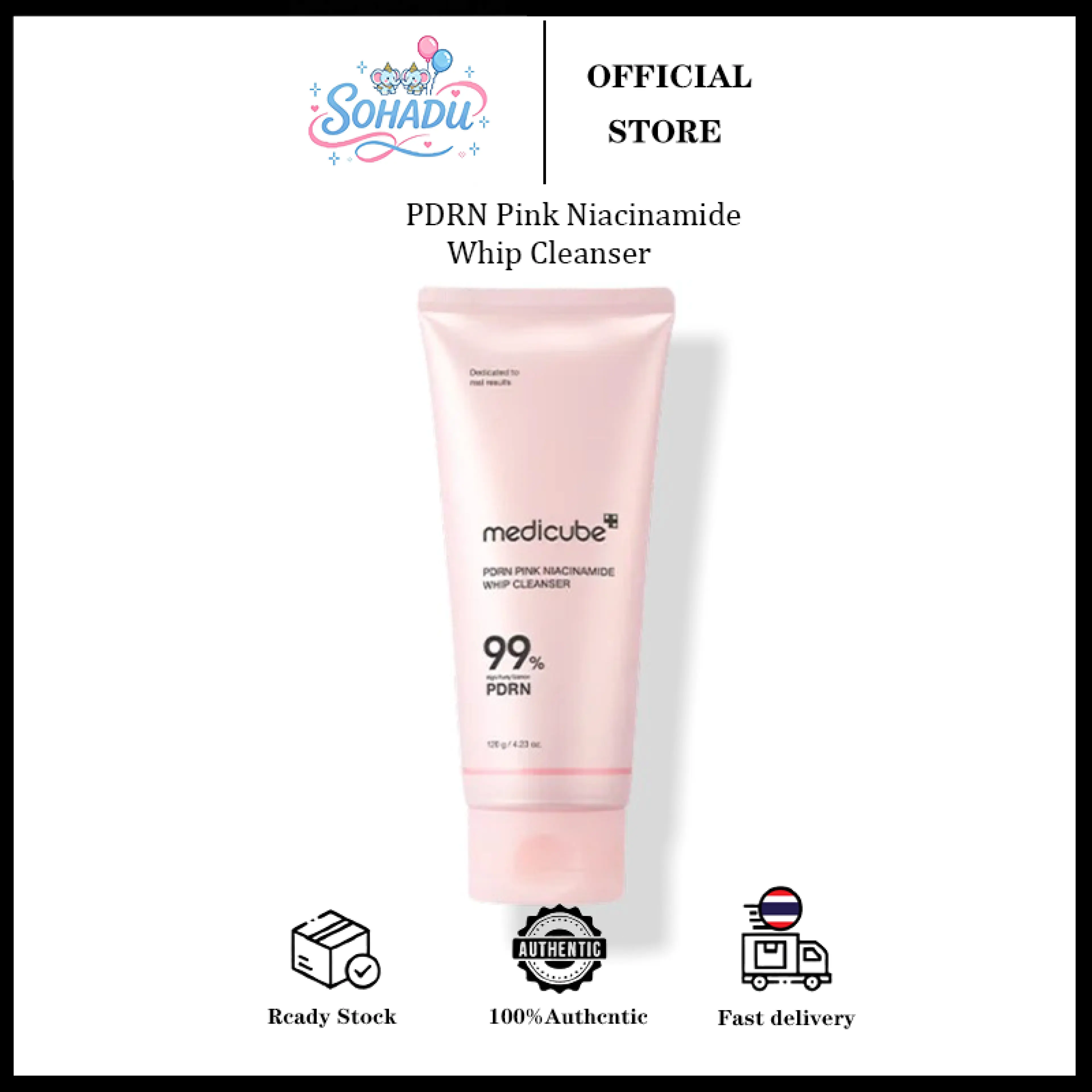 Medicube Pdrn Pink Niacinamide Whip Cleanser Whitening and Oil Control 120g