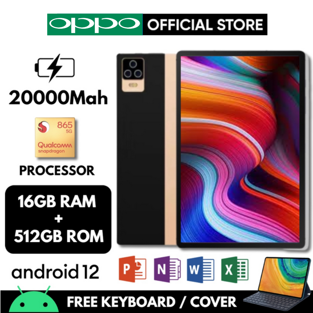 ภาพประกอบของ 2023 รุ่นใหม่ OPPO แท็บเล็ตพีซี 12 นิ้ว Android 12.0 [16GB RAM 512GB ROM] Dual SIM 4G LTE WiFi 2.4/5G Android แท็บเล็ต 12
