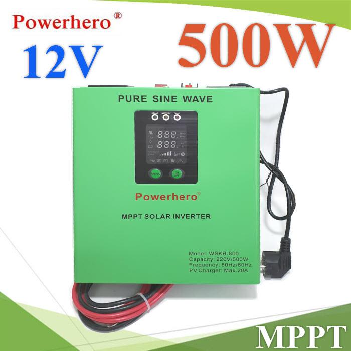 500W แบตเตอรี่ 12V โซลาร์ อินเวอร์เตอร์ MPPT ชาร์จคอนโทรล 20A รุ่น WSKB-800