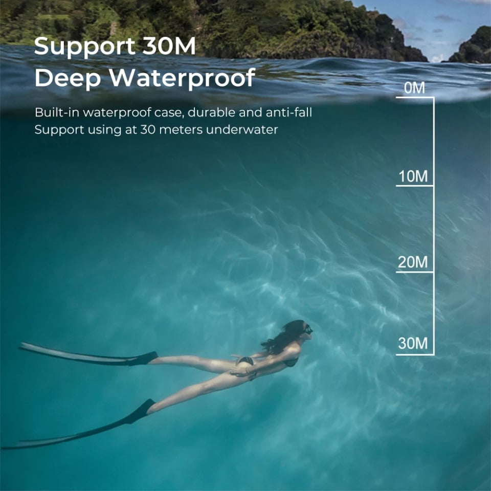 ภาพประกอบของ Nanotech กล้องกันน้ำ ถ่ายใต้น้ำ  มีระบบกันสั่นครบ 4K Ultra HD waterproof WIFI FREE Remote - สีดำ K80 2022 ล่าสุด แถมฟรี รีโมท+ไมค์ คุ้มที่สุด