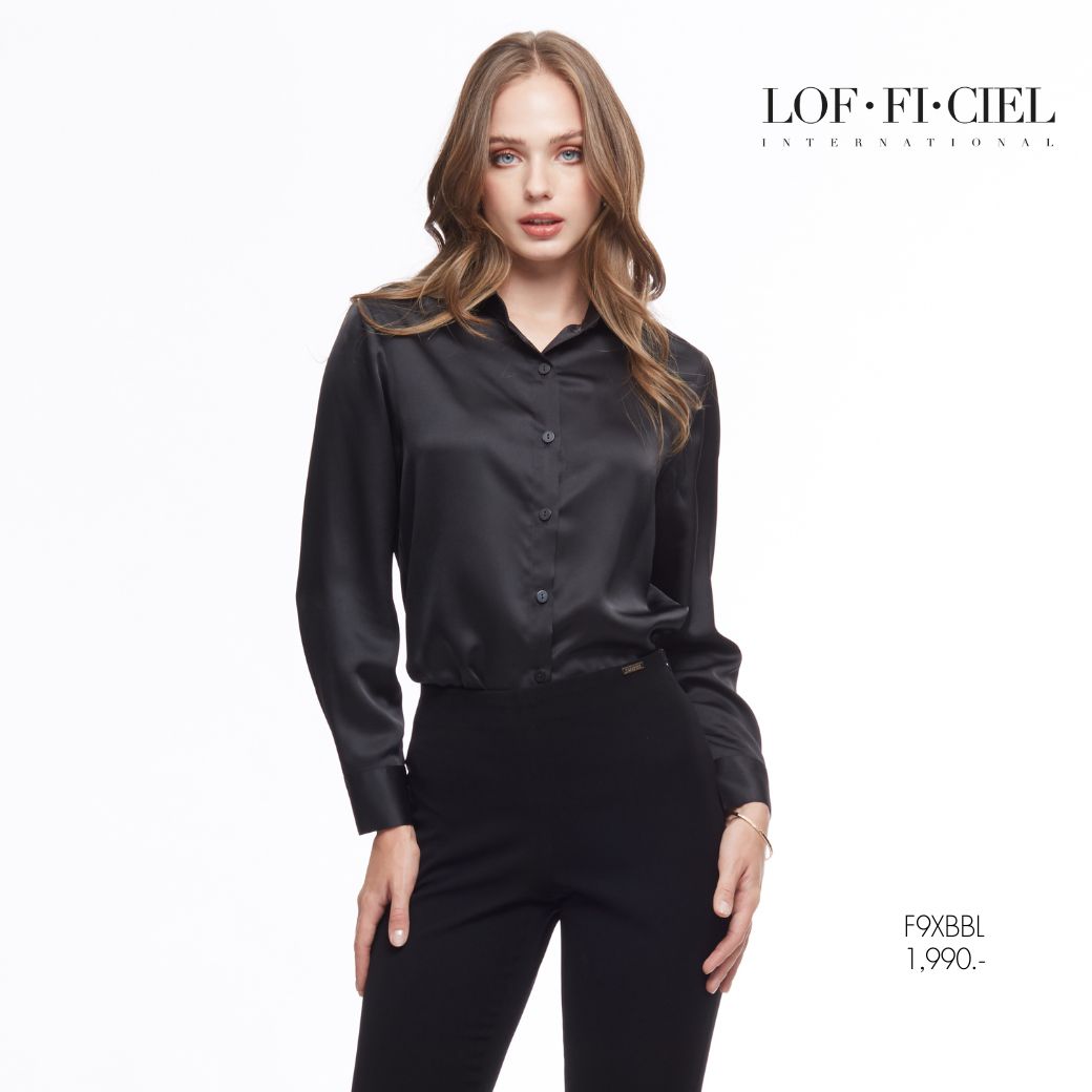 Lof-Fi-Ciel Woman's Shirt Silk Satin Women's Shirt, Long Sleeve, Black F9Xbbl ราคา 1,990 บาท*ส่งฟรี