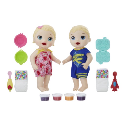 [COD]Baby Alive Super Snackin ฝาแฝด Lily Girl Doll และ Luke Boy Doll C4050