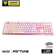 ภาพขนาดย่อของสินค้าคีย์บอร์ด RUBBER DOME SWITCHES Nubwo FORTUNE NK32 PINK EDITION Keyboard Gaming สินค้ารับประกัน 1 ปี