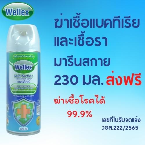WELLEX เวลเล็กซ์ มัลติ เซอร์เฟส ดิสอินเฟคแทนท์ สเปรย์ วี2 ฆ่าเชื้อแบคทีเรียและเชื้อรา มารีนสกาย 230มล. ราคา 129 บาท*ส่งฟรี
