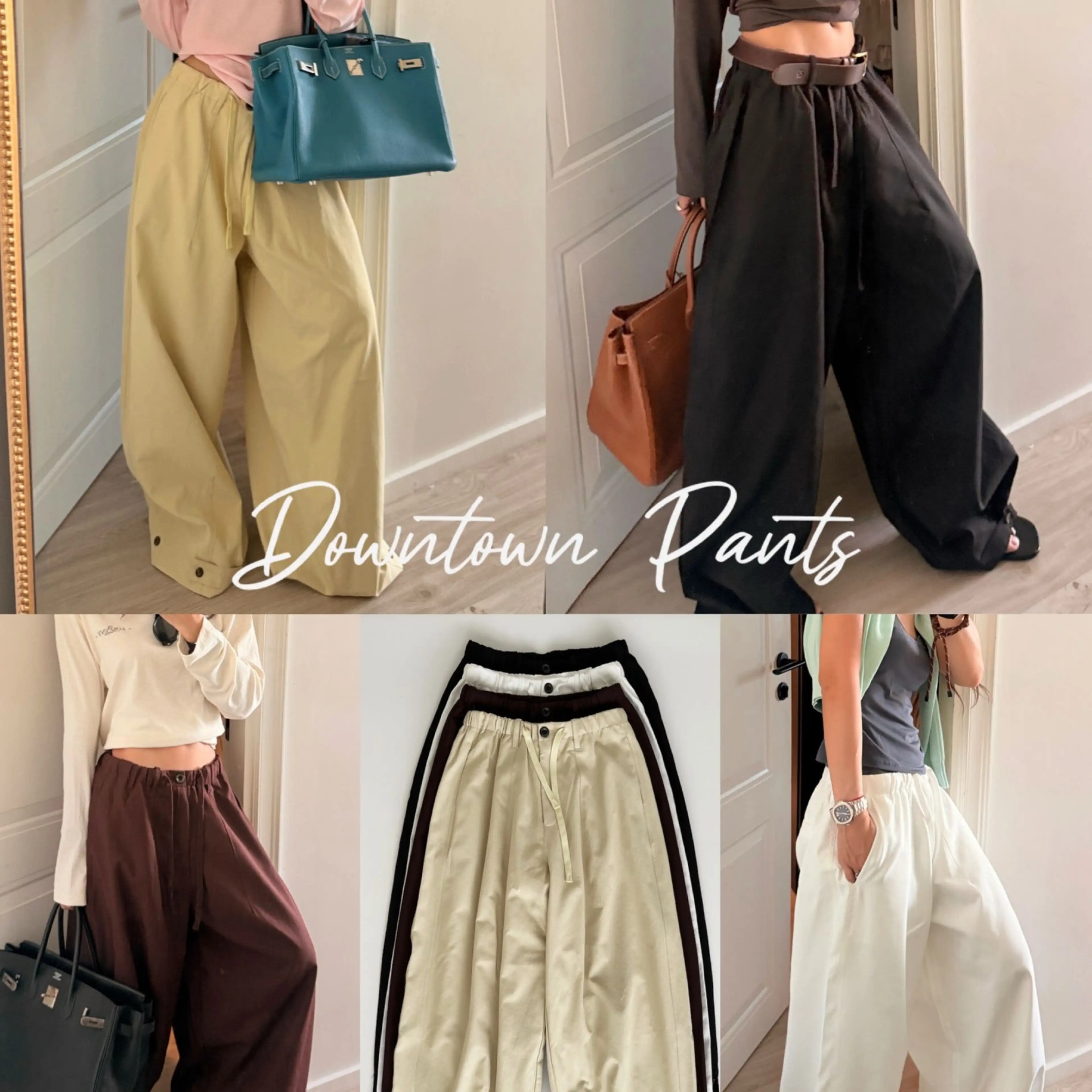 Loonnystore Long Pants, Downtown Pants Model: Long Pants with Large Legs. Button Detail at the End of the Leg Cotton Denim Fabric Thick and Beautiful Shape Free Size Tie Waist.