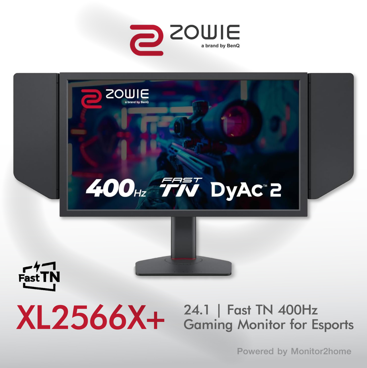 BenQ Zowie XL2566X+ | 24.1 | Fast TN 400Hz Gaming Monitor for Esports | Motion Clarity DyAc2 | 1080p | XL Setting to Share | Shielding Hood | New Industrial Grade Ball Bearing Height Adjustment - 3 Yrs Warranty ราคา 25,900 บาท*ส่งฟรี