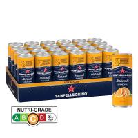 San Pellegrino Fruit Beverage Aranciata 330 ml น้ำผลไม้อัดแก๊สธรรมชาติ รสส้ม ขนาด 330ml 24 กระป๋อง
