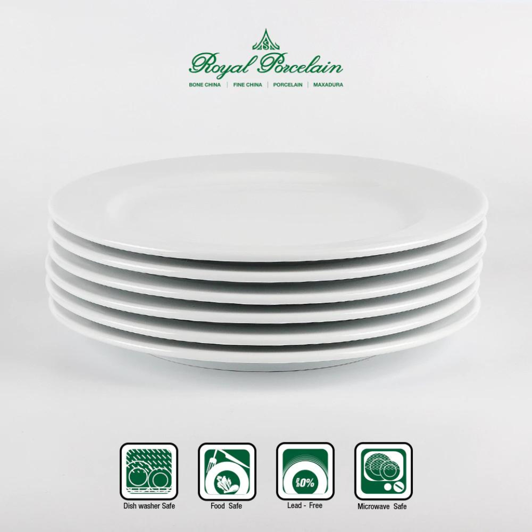 Royal Porcelain จานกลม 28 ซม. P0941x6 เนื้อพอร์ชเลน สีขาว แพค6ชิ้น รอยัล ปอร์ซเลน เซรามิคเกรดพรีเมียม ราคา 900 บาท*ส่งฟรี