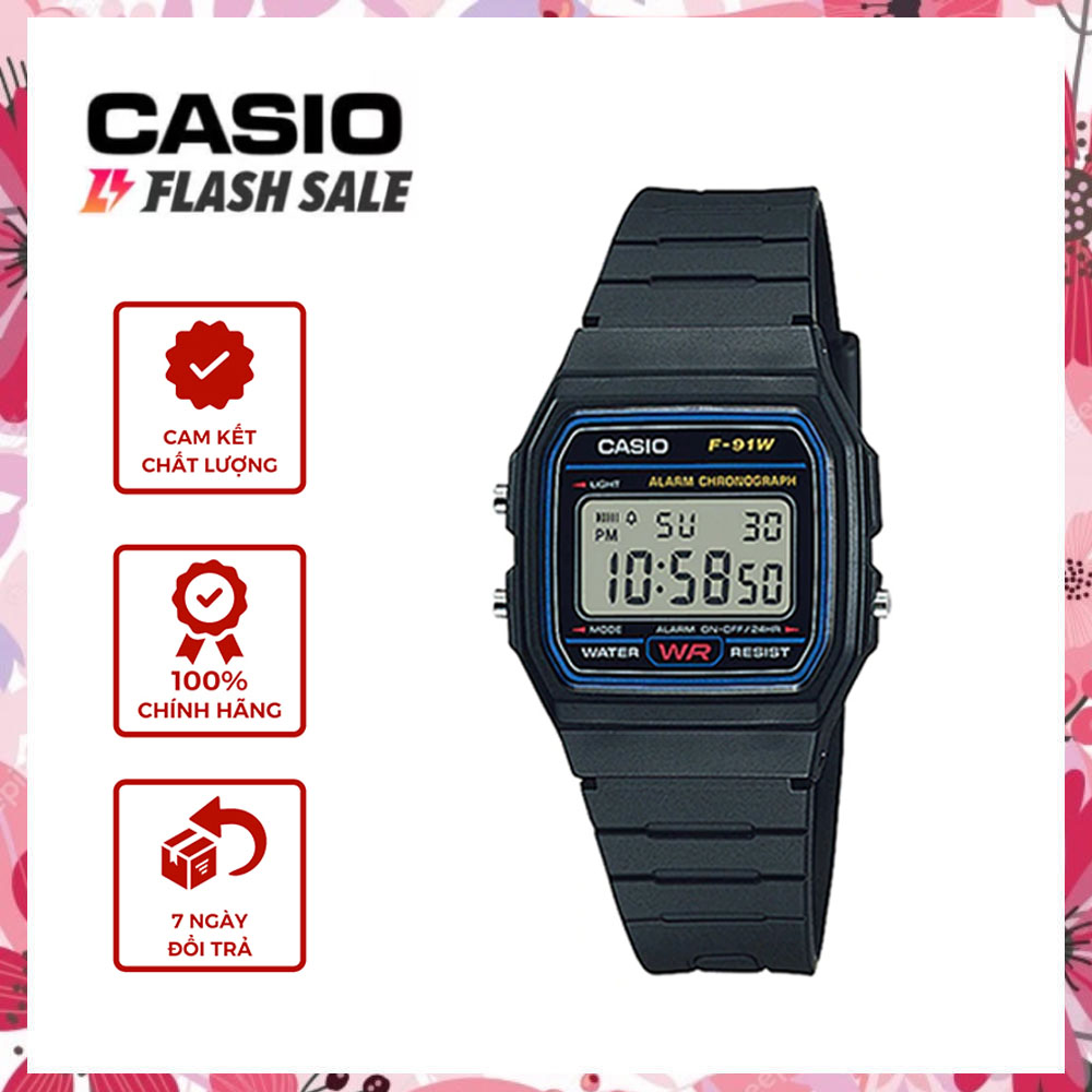 Casio Watch, Men's Watch, Men'S/Women's Wristwatch, Resin Strap, Model F-91W, Genuine Casio Watch ราคา 99 บาท*ส่งฟรี