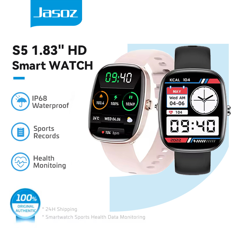 ส่งจาก กทม Jasoz สมาร์ทวอทช์ S5 นาฬิกาสมาทวอช รองรับภาษาไทย Smart Watch นิ้วกันน้ำ IP68 อัตราการเต้นหัวใจ ราคา 414 บาท*ส่งฟรี