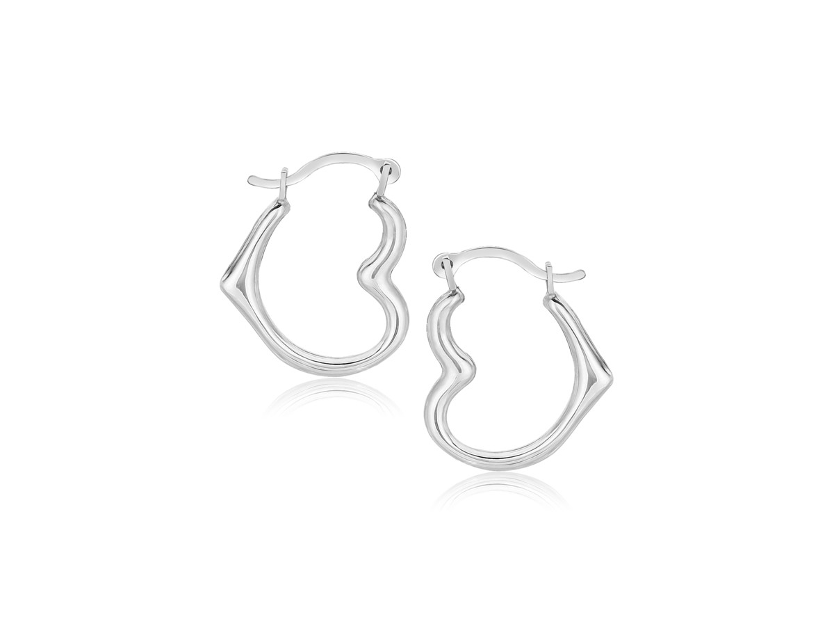 Nathalias Ny Heart Shaped Hoop Earrings, Genuine 10K White Gold, Simple and Elegant. ราคา 3,100 บาท*ส่งฟรี