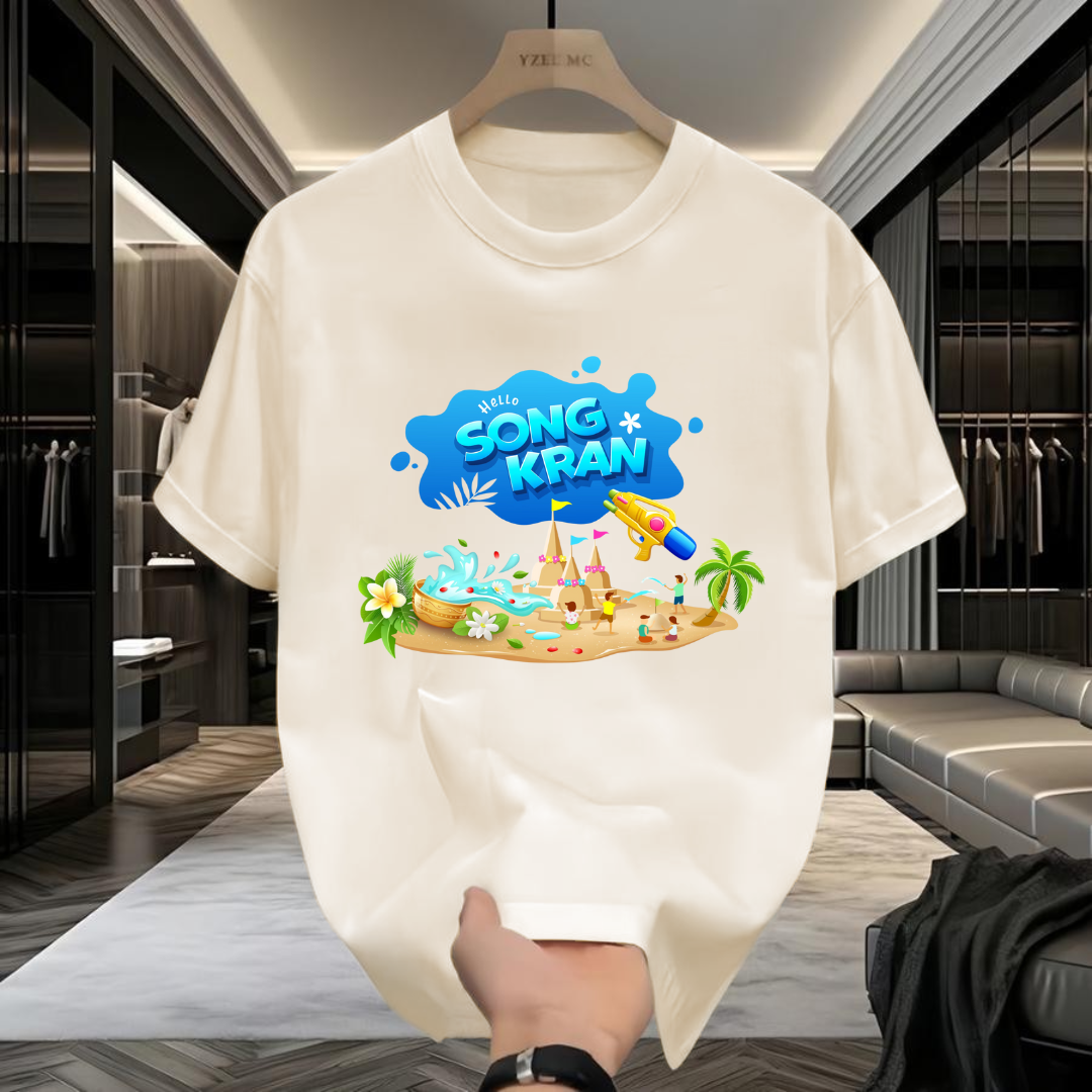 เสื้อยืดสกรีนลายสงกรานต์เท่ๆ เสื้อยืดผู้หญิง เสื้อแฟชั่น เสื้อสตรีท เสื้อผ้านุ่มใส่สบายQ1318 ราคา 68 บาท*ส่งฟรี