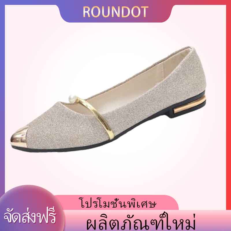 Flat shoes 2021 รองเท้าสายเดี่ยวรองเท้าหนังหัวแหลมรองเท้าทำงานที่มีสไตล์และใส่สบาย