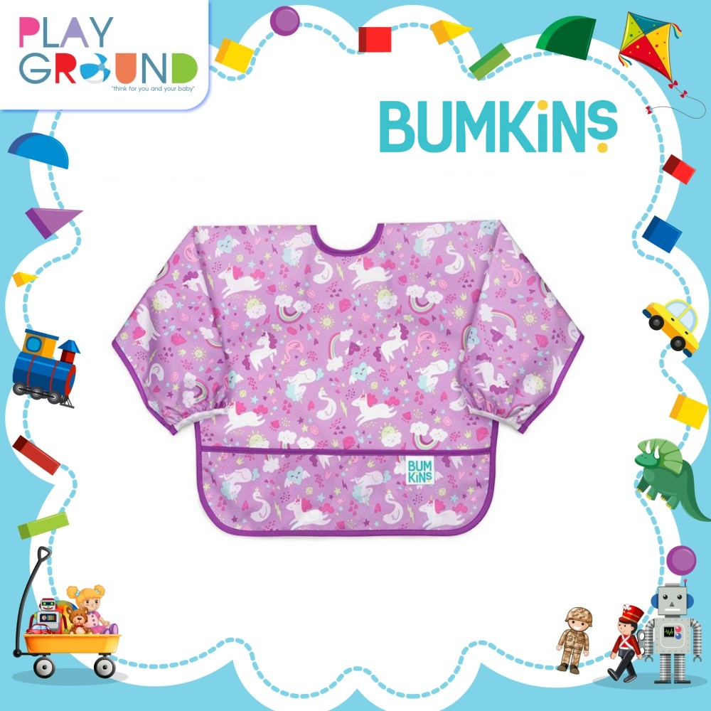 BUMKINS ผ้ากันเปื้อนแขนยาว ผ้ากันเปื้อนเด็ก รุ่น Sleeve Bib เหมาะกับน้อง 6-24 เดือน