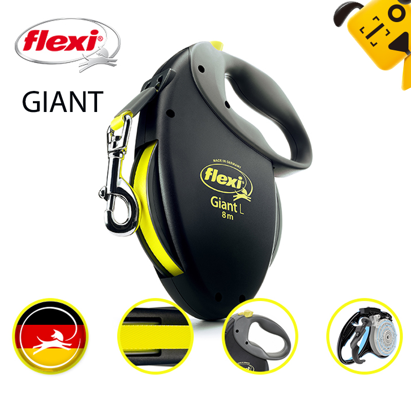 FLEXI Giant Black Retractable Ergonomic Durable And Tangle Free Pet Walking Leash for Dogs up to 50kgs ราคา 2,453 บาท*ส่งฟรี