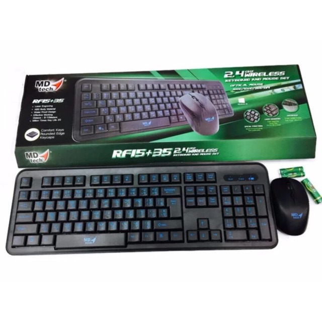 MD-TECH Keyboard + Mouse Wireless Combo รุ่น RF15+35