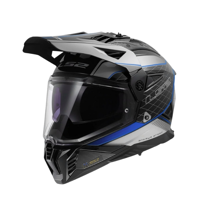 LS2 Helmets MX702 Pioneer II Meridian Black Light Grey Blue - หมวกกันน็อคทัวร์ริ่งแอดเวนเจอร์ ราคา 5,500 บาท*ส่งฟรี