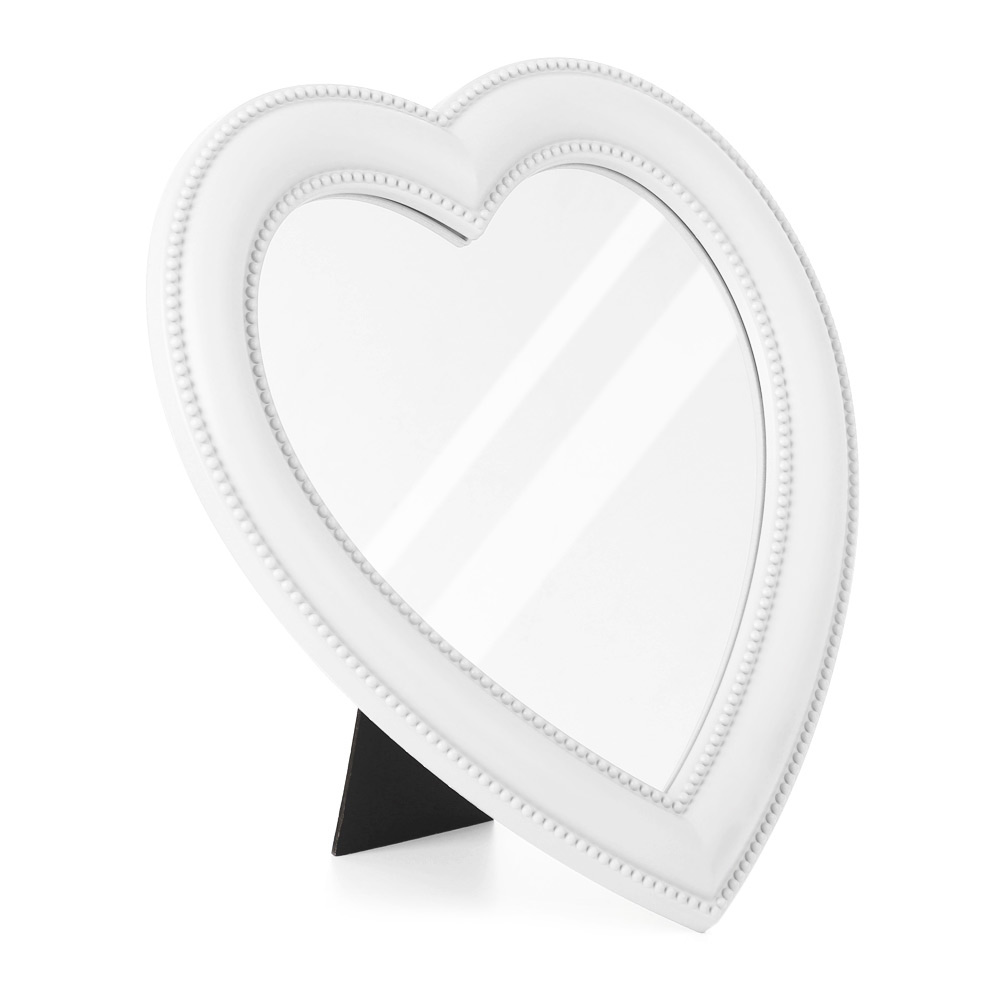 OP7HLM25X แบบพกพาน่ารักแขวนผนังกระจกแต่งหน้าเดสก์ท็อปรูปหัวใจกระจกแต่งหน้ามือถือ