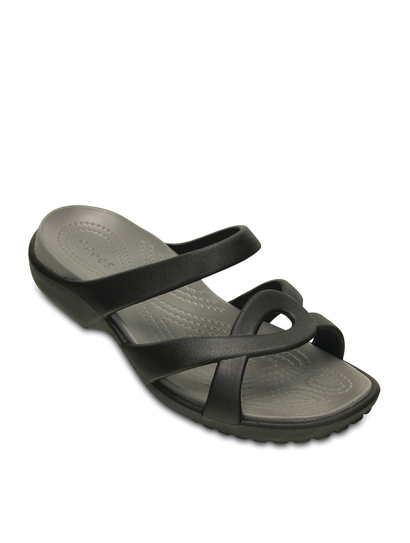 CROCS รองเท้าลำลองสำหรับผู้หญิง Meleen Twist Sandal ไซส์ W9 สี Black-Smoke