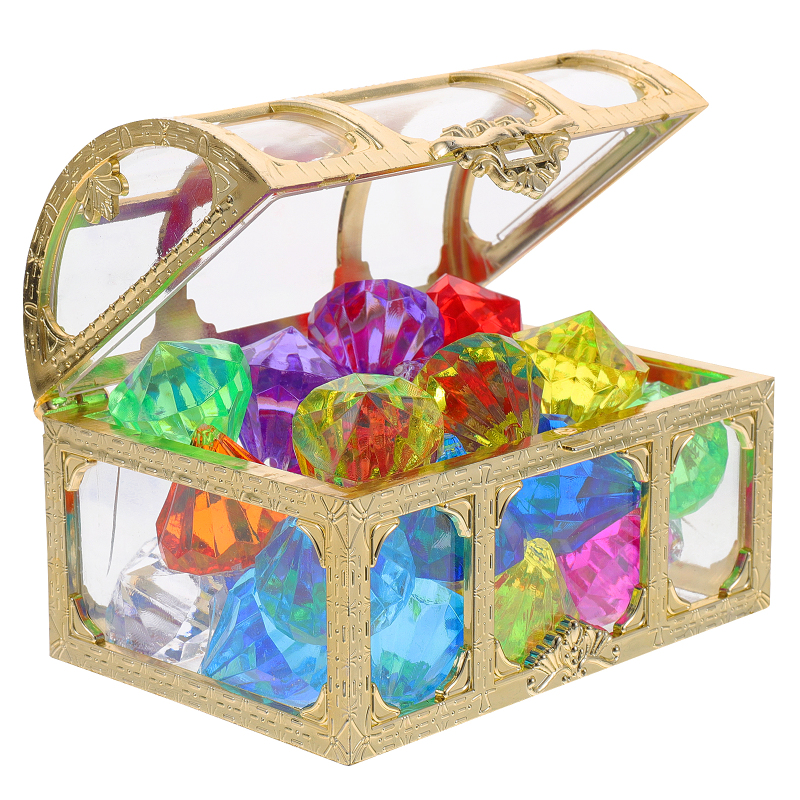 1 Set Colorful Plastic Diamonds Gems Fake Gem Jewels Acrylic Diamond Gems  for Crafts with Box