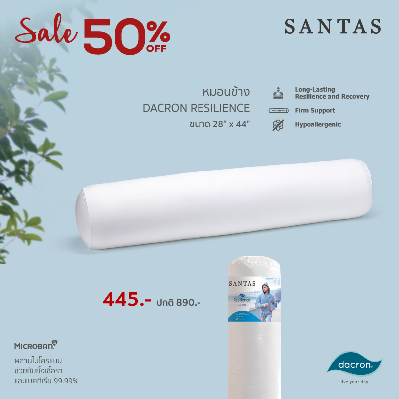 SANTAS หมอนข้าง - รุ่น DACRON® RESILIENCE™ ราคา 445 บาท*ส่งฟรี