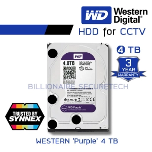 สินค้า WD P 4TB 3.5  Harddisk for CCTV - WD42PURZ ( สีม่วง ) รุ่นใหม่ของ WD40PURZ (by SYNNEX) BY BILLIONAIRE SECURETECH