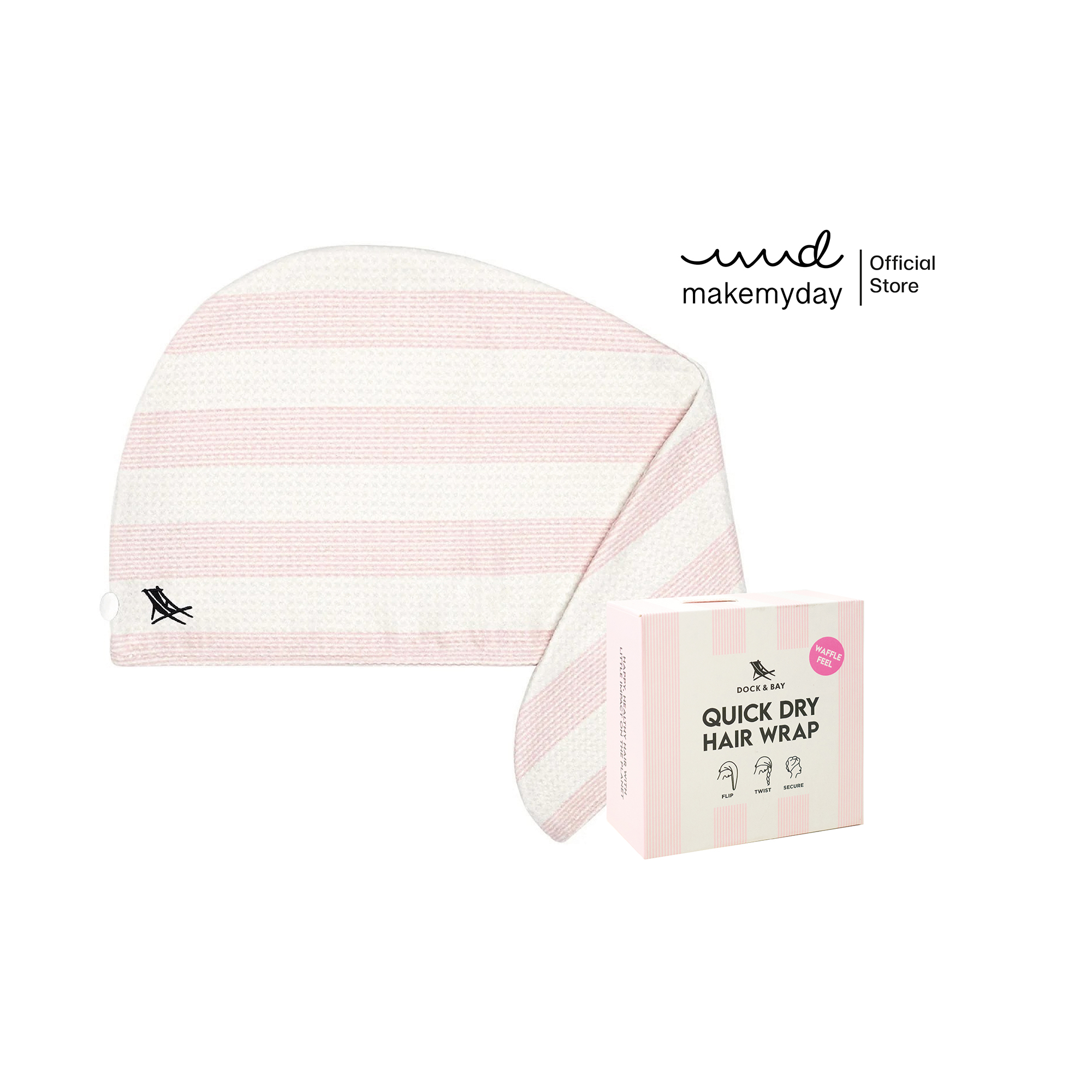 Dock&Bay ผ้าเช็ดผมแห้งไว รุ่น Home สี Primrose Pink (ผ้าวาฟเฟิล) ราคา 890 บาท*ส่งฟรี