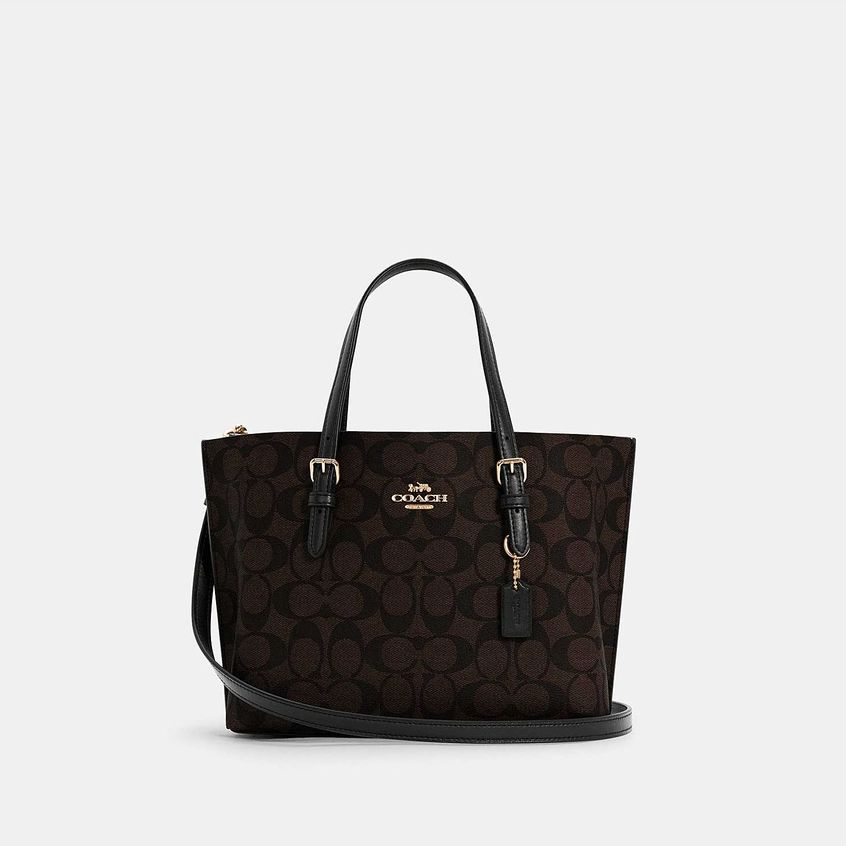 กระเป๋าและอุปกรณ์เสริมการเดินทาง Coach C4250 Mollie Tote 25 In Signature Canvas (IMAA8) กระเป๋าสะพายผู้หญิง สี Im/Brown Black