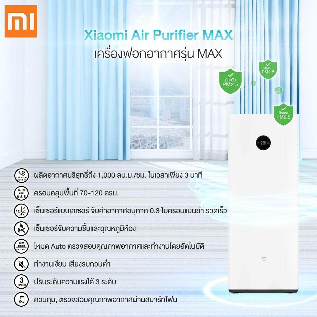 ยี่ห้อไหนดี  พัทลุง XiaoMi MIJIA Air Purifier Max - เครื่องฟอกอากาศ Xiaomi รุ่น Max