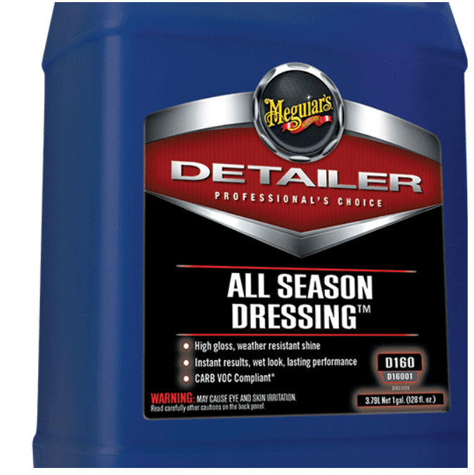 Meguiars D16001 ALL SEASON DRESSING : D-160 น้ำยาเคลือบขอบคิ้ว กันชน พลาสติกและยางล้อ 1 Gallon ราคา 4,990 บาท*ส่งฟรี